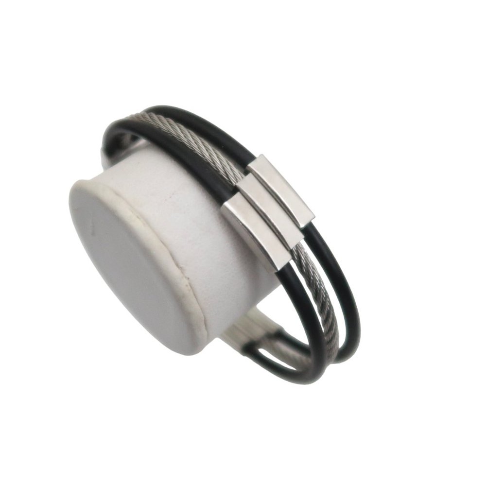 EDFORCE Stainless steel Cable & rubber bracelet